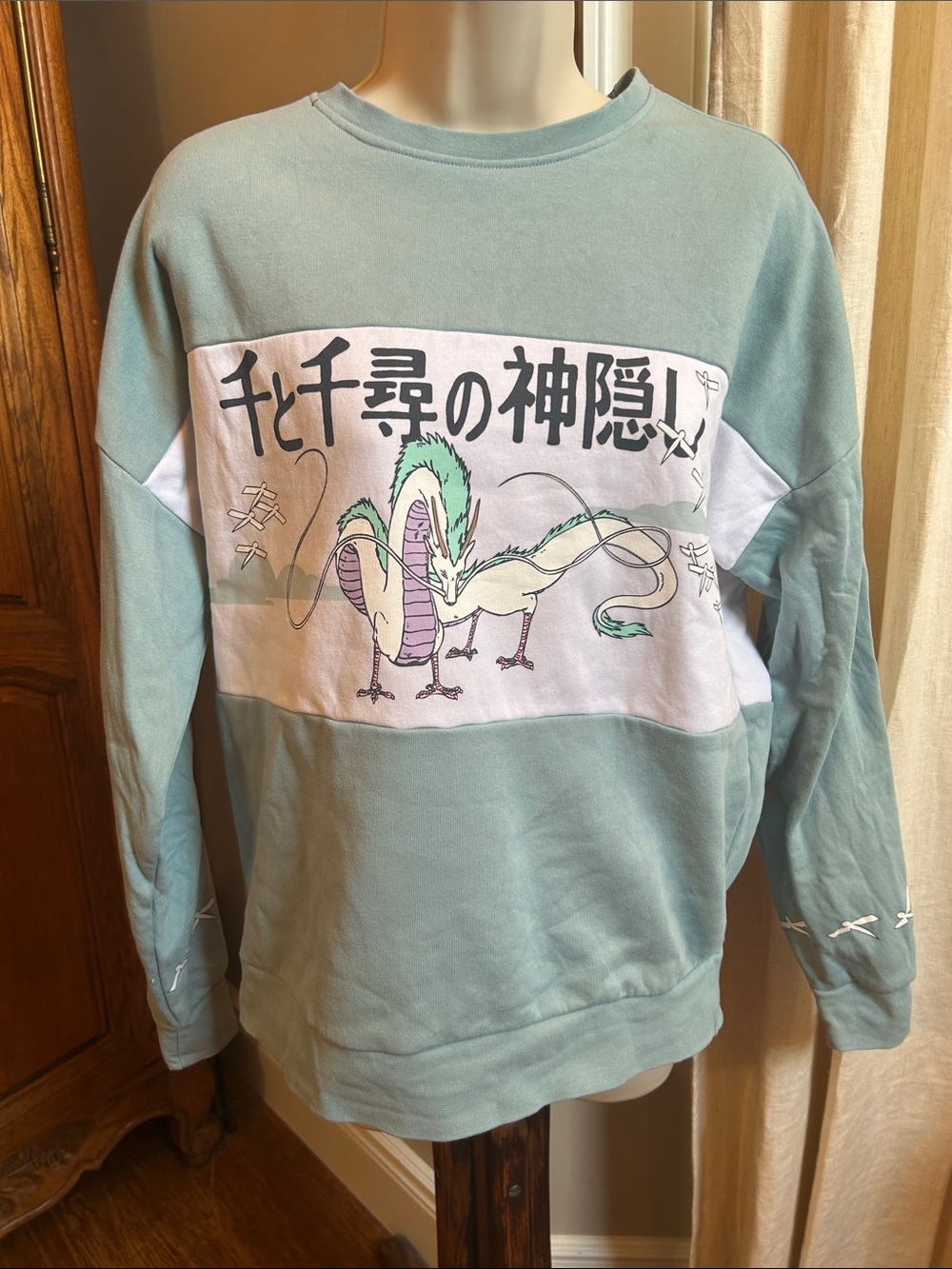 Studio Ghibli Box Lunch Seafoam Green Haku Sweatshirt